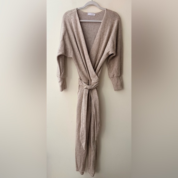 Cocomore Pants - Cocomore Beige Luxury Knit Jumpsuit with Jogger Bottoms, size EU 36 (US S, 4-6)